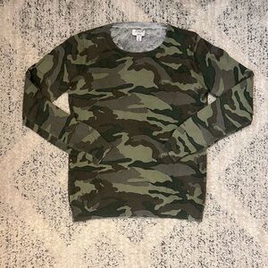 Woman’s JCrew  Camo Teddie lightweight sweater size small